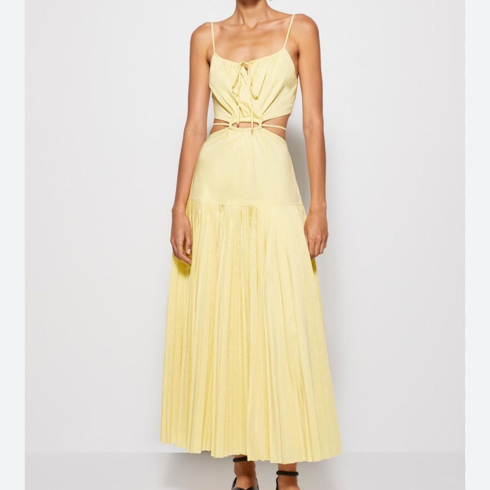 JONATHAN SIMKHAI Rem Pleated Cut-Out Maxi Dress